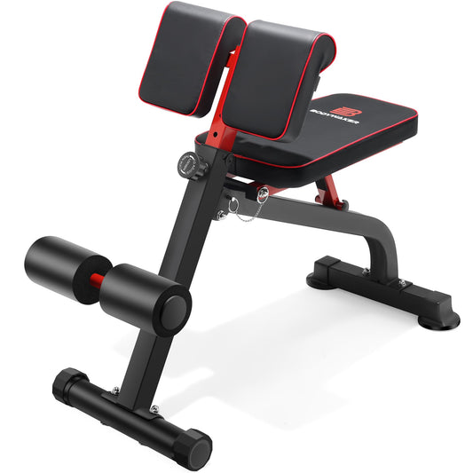 Roman Chair Back Extension Bench for Glute, Hamstring and Lower Back, Hyperextension Bench, Adjustable & Foldable Weight Bench for Home Gym Strength Training